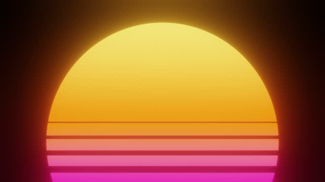 Retrowave Tropical Sunset Background