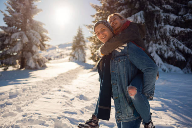 istock Young love couple having fun in a mountain 1279873626