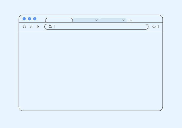 illustrazioni stock, clip art, cartoni animati e icone di tendenza di struttura di simulazione del browser per mostrare il sito web. concetto di pagina internet per desktop, pad e smartphone. browser vuoto - business computer monitor paper digital tablet