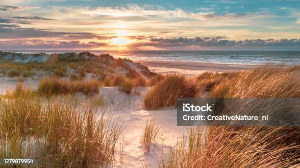 View From Dune Top Over North Sea Stock Photo - Download Image Now - Landscape - Scenery, Nature, Scenics - Nature