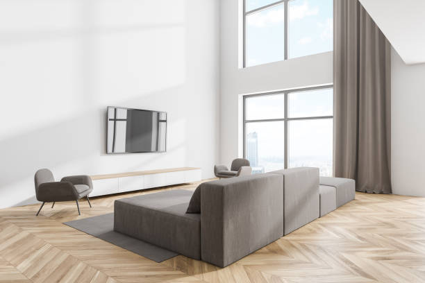 istock White living room corner with sofa and TV 1279882867