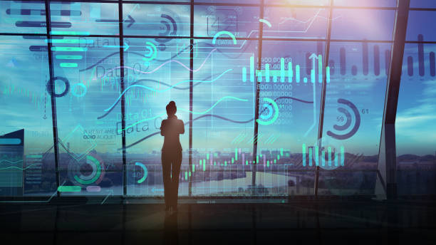 istock A business woman works with big data in virtual reality. 1279887118