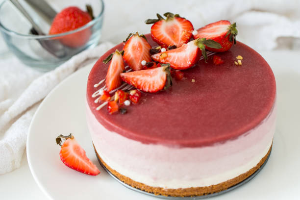 istock No bake strawberry cheesecake 1279892508