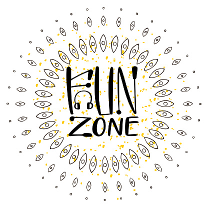Fun Zone Icon Pdf Fun Zone Typographic Poster Design Calligraphic Printable Vector Stock ...