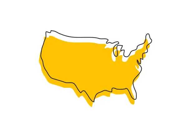 Vector illustration of America Map Icon Logo Vector Template Design Illustration