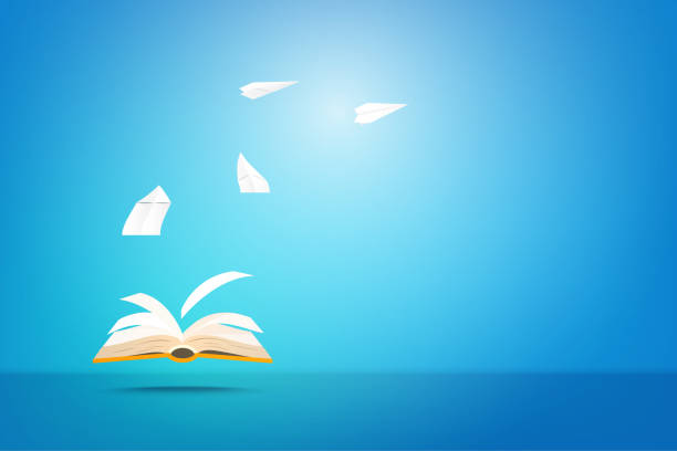 istock Open book and creative paper airplanes teamwork paper art style.Imagination for Education, idea and learning concept. 1279905134