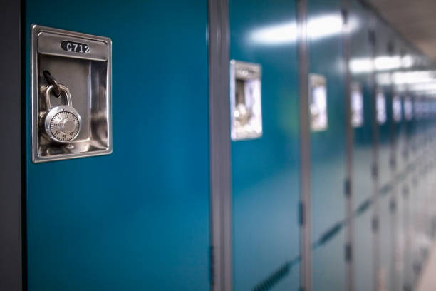 istock Close-up of combination lock in school building 1279905525