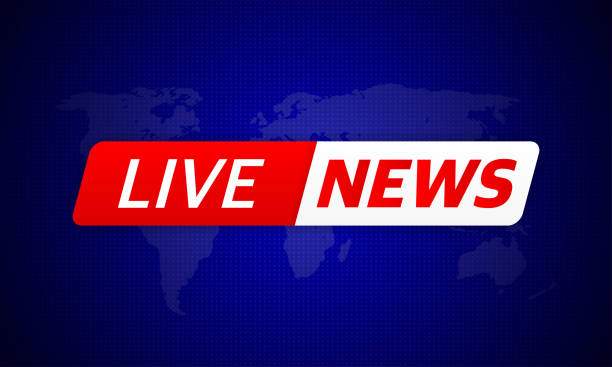 istock Breaking live stream news in abstract style on dark abstract background. Business design. Vector illustration. 1279907296