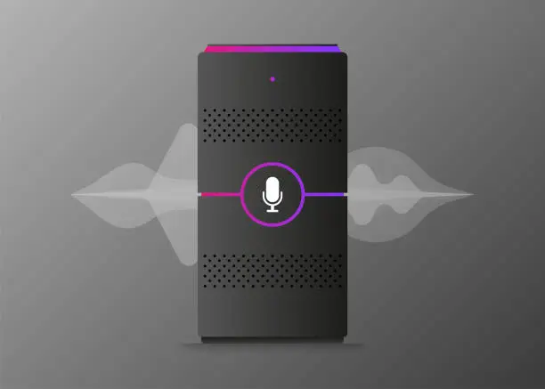 Vector illustration of Voice assistant, great design for any purposes. Technology object. Abstract background. Vector illustration.