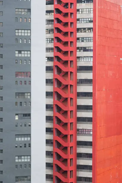 High rise building with Red Fire escape