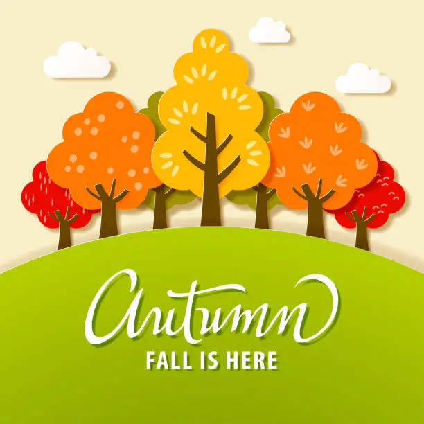 Vector illustration of Autumn Scenery