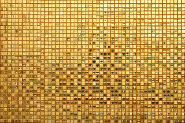 istock Gold square mosaic tiles for abstract background 1279918788