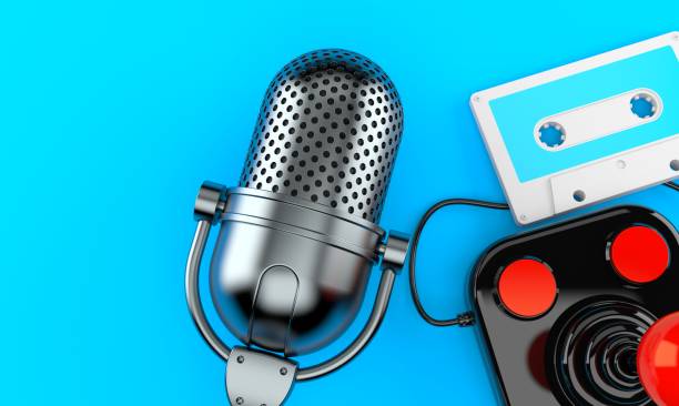 istock Radio microphone with joystick and cassette 1279921325
