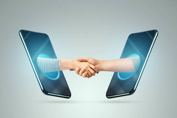 istock People shaking hands through smartphone screens, concluding a contract via the Internet. Concept for online business agreement, job well done 1279922138
