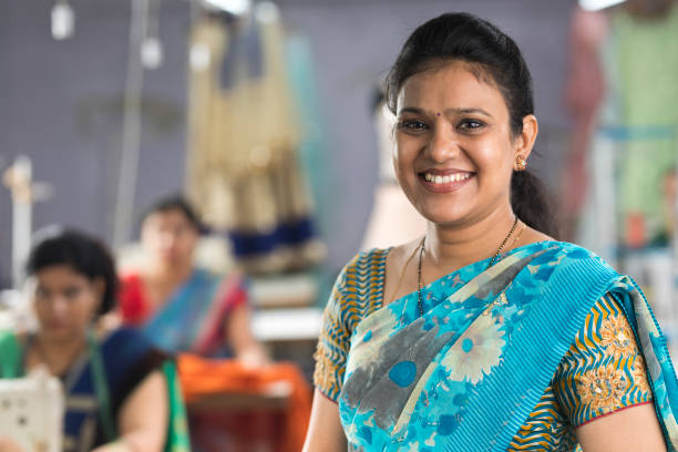 istock Confident female inspector at textile factory 1279927388
