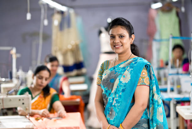 istock Confident female inspector at textile factory 1279927651