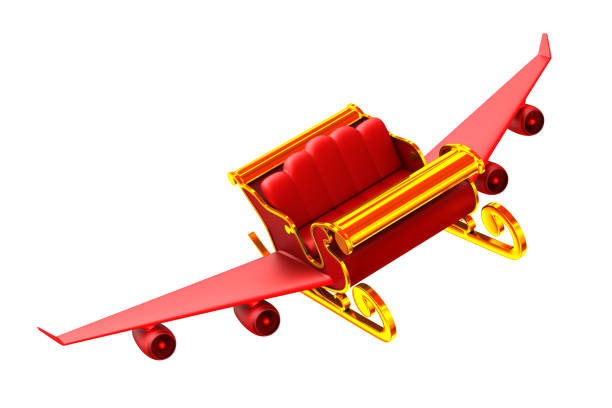 istock red christmas sled on white background. Isolated 3D illustration 1279928223