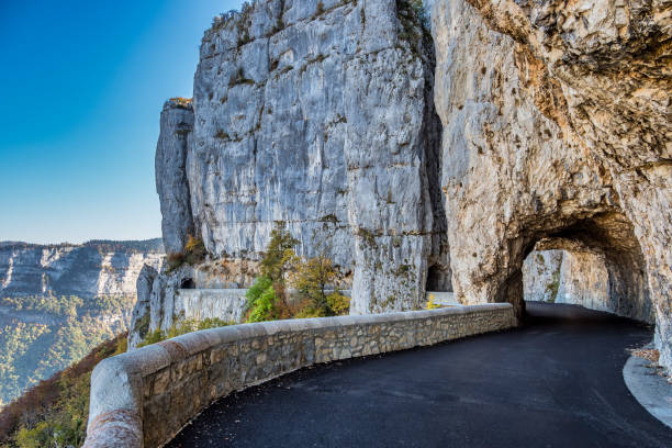 フランスのヴェルコルスの風景 - コンベ・ラヴァルの景色、コル・デル・ラ・マシーン - ardeche france landscape nature ストックフォトと画像