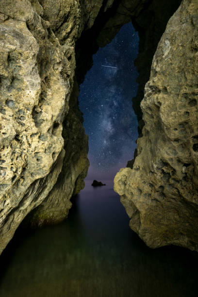 istock View from a rock grotto by the sea, Rhodos, Greece 1279934452
