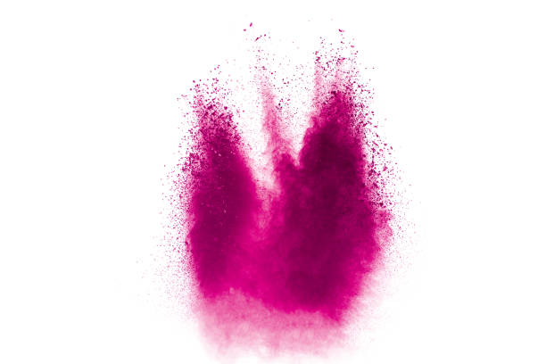 istock Explosion of pink colored powder isolated on white background. 1279935754