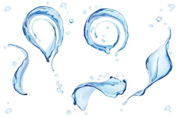 istock Set splashing of water abstract background, 3d rendering 1279935775