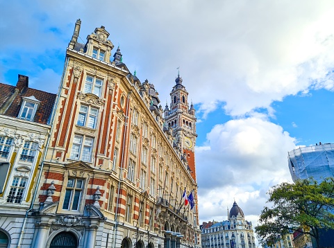 In October 2020, tourists could admire the beautiful architecture of the Chamber of Commerce in Lille in North of France