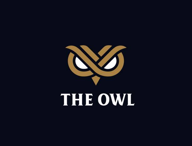 Modern minimal owl illustration. Linear owl logotype. Modern minimal owl illustration. Linear owl logotype. owl stock illustrations