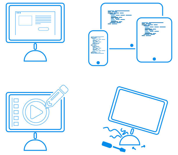 Device Icons vector art illustration
