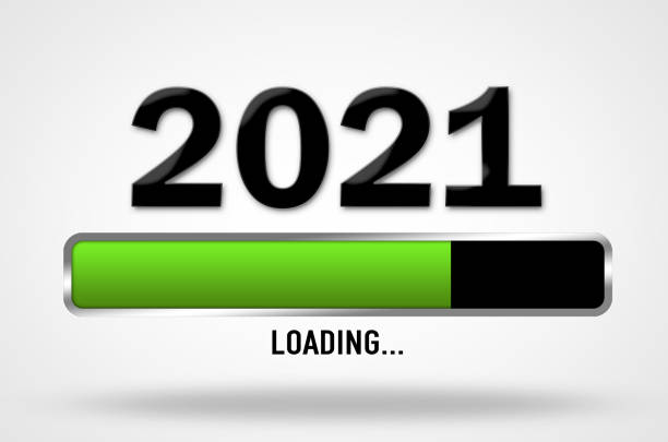 New Year 2021 coming, loading bar illustration