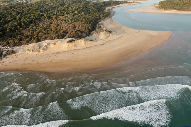 veillon beach, talmont-saint-hilaire from the sky - vendee photos et images de collection