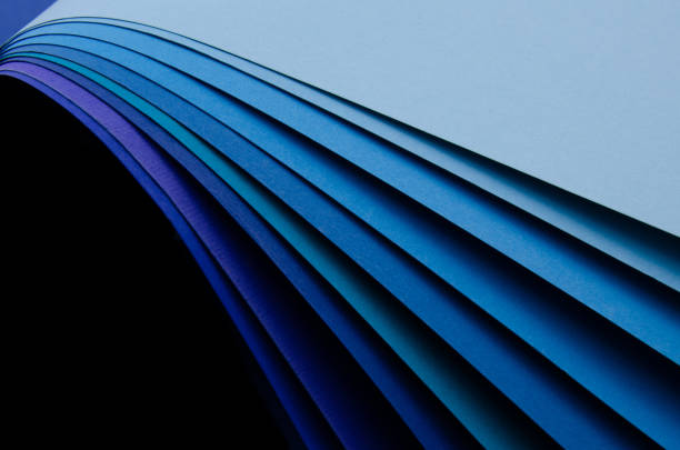 istock Abstract bright soft design background with blue wavy curved lines in dynamic style, Template brochure design concept 1279958164