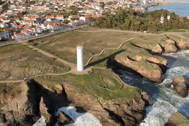 istock Saint-Hilaire-de-Riez the big earth fire lighthouse seen from the sky 1279958269