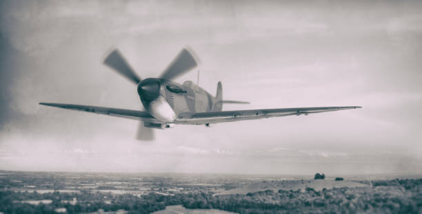 istock Model Spitfire Over The British Countryside, Model Photography 1279959558
