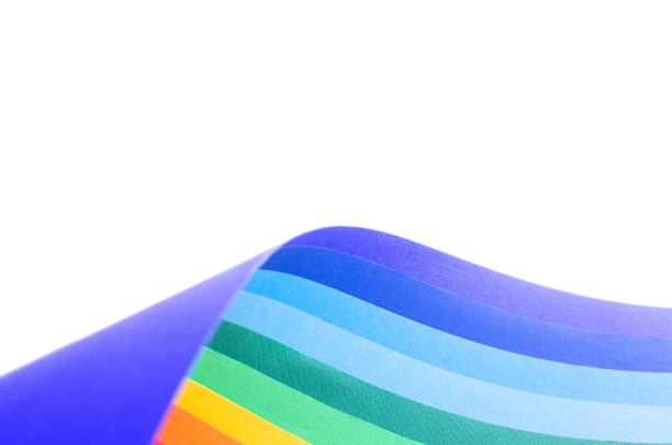 Abstract bright soft design background with rainbow wavy curved lines in dynamic style, Template banner design concept