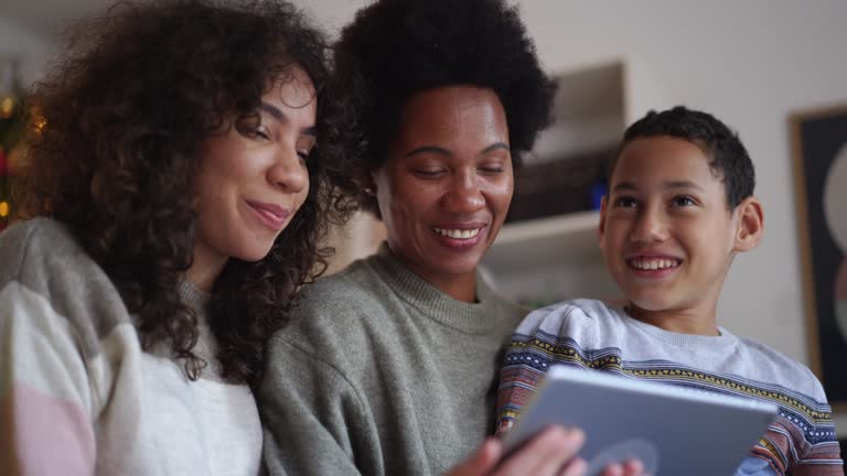 Video call with family on Christmas day during pandemic