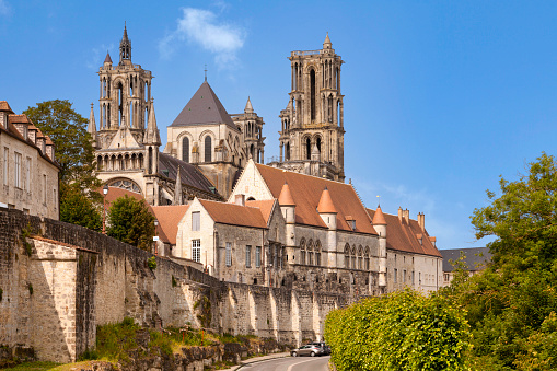 saint etienne cathedral of burgundian gothic architecture and landmark government administration building in auxerre france