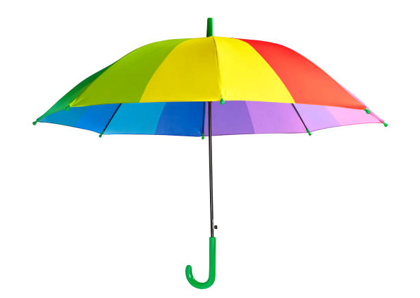 istock Multicolored umbrella isolated on the white background 1279967185