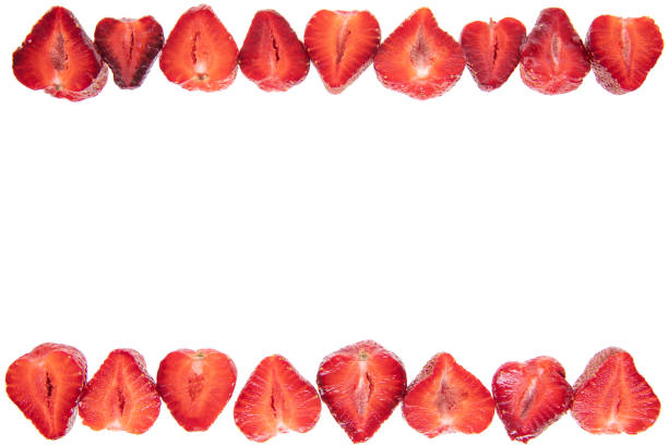 istock red raw fresh strawberries on white background, close view 1279967195