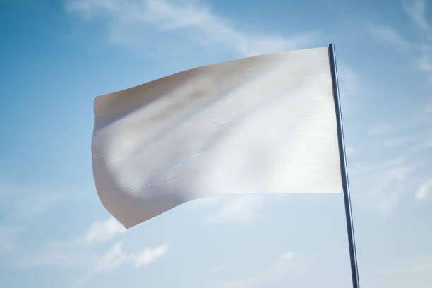 istock Raised white flag. Symbol of surrender. 1279967909