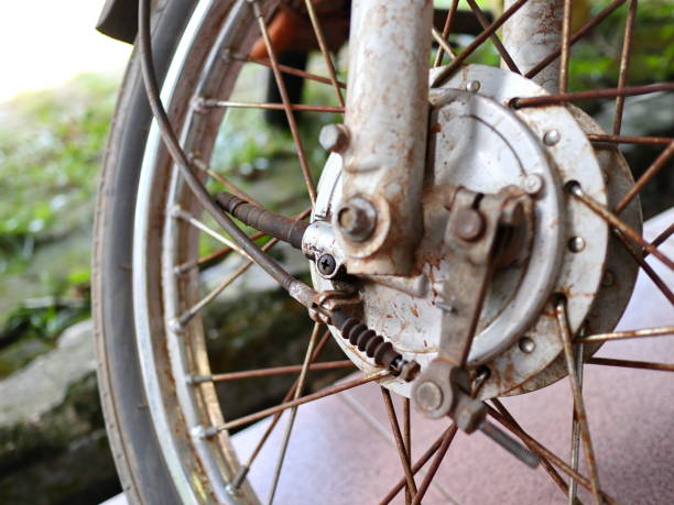 istock motorcycle tires that are worn and rusty but are still usable 1279969392