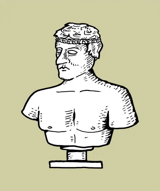 Vector illustration of Hand drawn statue