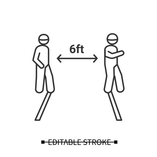 istock Social distance icon. Six ft safe physical contact distance simple vector illustration 1279973829
