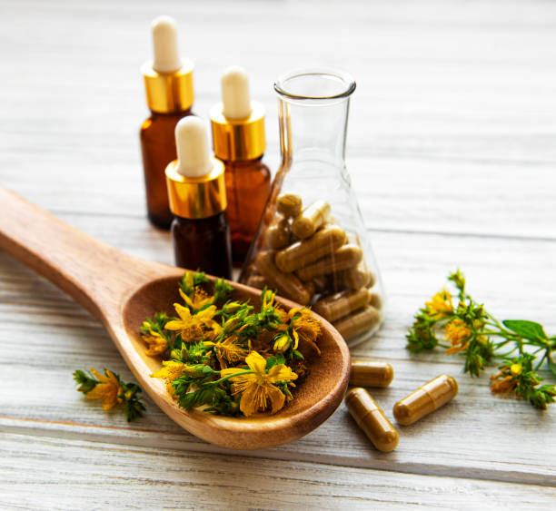 istock St. John's wort, herbal medical pills 1279975463