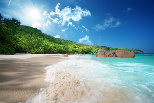 Anse Lazio beach at Praslin island, Seychelles