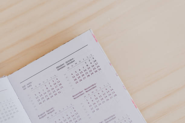 istock an open planner in the 2021 calendar 1279979610