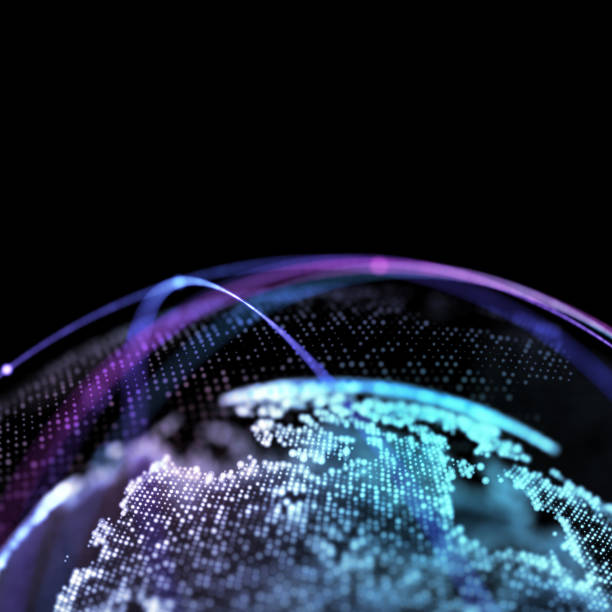 istock 3d illustration of detailed virtual planet Earth. Technological digital globe world. 1279979886