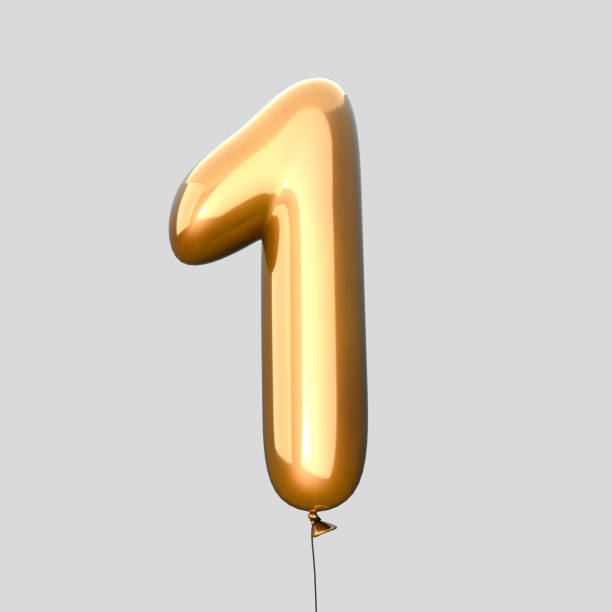 istock Golden balloon font number 3 1279981372