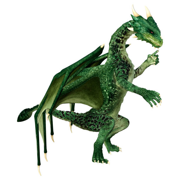 istock 3D illustration fantasy dragon on white 1279981397