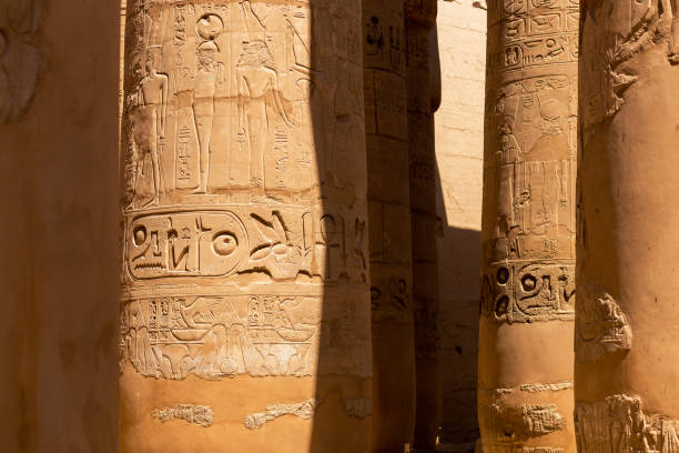 istock Pillars at Karnak Temple. Great Hypostyle of Luxor, Egypt 1279981764