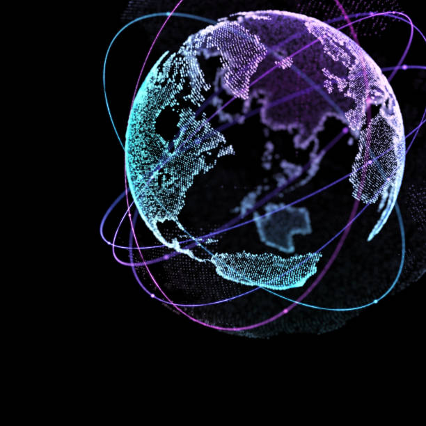 istock 3d illustration of detailed virtual planet Earth. Technological digital globe world. 1279981788
